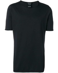 schwarzes und weißes bedrucktes T-Shirt mit einem Rundhalsausschnitt von Avant Toi