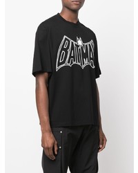 schwarzes und weißes bedrucktes T-Shirt mit einem Rundhalsausschnitt von Lanvin