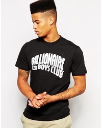 schwarzes und weißes bedrucktes T-Shirt mit einem Rundhalsausschnitt von Billionaire Boys Club