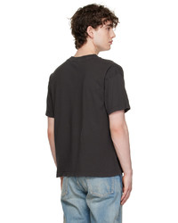 schwarzes und weißes bedrucktes T-Shirt mit einem Rundhalsausschnitt von Seekings
