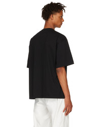 schwarzes und weißes bedrucktes T-Shirt mit einem Rundhalsausschnitt von Lanvin