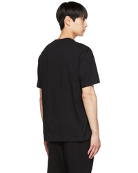 schwarzes und weißes bedrucktes T-Shirt mit einem Rundhalsausschnitt von Y-3