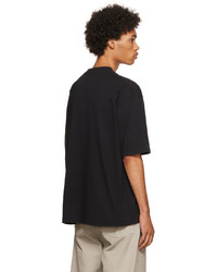 schwarzes und weißes bedrucktes T-Shirt mit einem Rundhalsausschnitt von Balenciaga