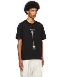 schwarzes und weißes bedrucktes T-Shirt mit einem Rundhalsausschnitt von 3.1 Phillip Lim