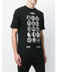 schwarzes und weißes bedrucktes T-Shirt mit einem Rundhalsausschnitt von Ktz