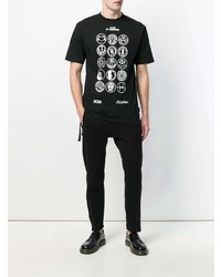 schwarzes und weißes bedrucktes T-Shirt mit einem Rundhalsausschnitt von Ktz