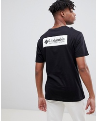 schwarzes und weißes bedrucktes T-Shirt mit einem Rundhalsausschnitt von Columbia