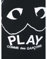 schwarzes und weißes bedrucktes T-Shirt mit einem Rundhalsausschnitt von Comme des Garcons