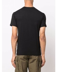 schwarzes und weißes bedrucktes T-Shirt mit einem Rundhalsausschnitt von Comme Des Garcons SHIRT