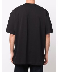 schwarzes und weißes bedrucktes T-Shirt mit einem Rundhalsausschnitt von Comme Des Garcons SHIRT