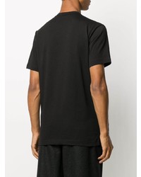 schwarzes und weißes bedrucktes T-Shirt mit einem Rundhalsausschnitt von Comme Des Garcons SHIRT