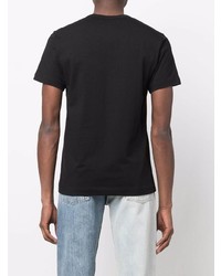 schwarzes und weißes bedrucktes T-Shirt mit einem Rundhalsausschnitt von Comme Des Garcons SHIRT