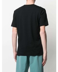 schwarzes und weißes bedrucktes T-Shirt mit einem Rundhalsausschnitt von Comme Des Garcons SHIRT