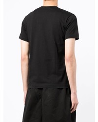 schwarzes und weißes bedrucktes T-Shirt mit einem Rundhalsausschnitt von Comme Des Garcons SHIRT