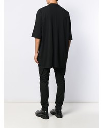 schwarzes und weißes bedrucktes T-Shirt mit einem Rundhalsausschnitt von Rick Owens DRKSHDW