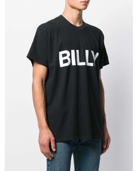schwarzes und weißes bedrucktes T-Shirt mit einem Rundhalsausschnitt von Billy Los Angeles