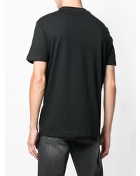 schwarzes und weißes bedrucktes T-Shirt mit einem Rundhalsausschnitt von Emporio Armani