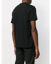 schwarzes und weißes bedrucktes T-Shirt mit einem Rundhalsausschnitt von Aimé Leon Dore