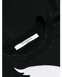 schwarzes und weißes bedrucktes T-Shirt mit einem Rundhalsausschnitt von Givenchy