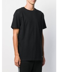 schwarzes und weißes bedrucktes T-Shirt mit einem Rundhalsausschnitt von Les (Art)ists