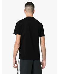 schwarzes und weißes bedrucktes T-Shirt mit einem Rundhalsausschnitt von Givenchy