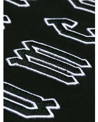 schwarzes und weißes bedrucktes T-Shirt mit einem Rundhalsausschnitt von McQ Alexander McQueen