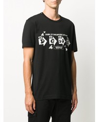 schwarzes und weißes bedrucktes T-Shirt mit einem Rundhalsausschnitt von Dolce & Gabbana