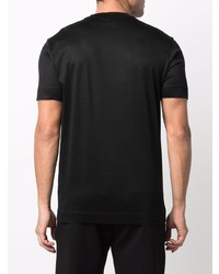 schwarzes und weißes bedrucktes T-Shirt mit einem Rundhalsausschnitt von Emporio Armani