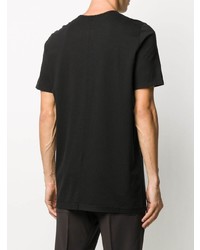 schwarzes und weißes bedrucktes T-Shirt mit einem Rundhalsausschnitt von Rick Owens DRKSHDW