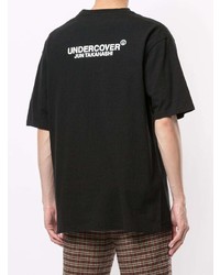 schwarzes und weißes bedrucktes T-Shirt mit einem Rundhalsausschnitt von Undercover