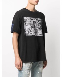 schwarzes und weißes bedrucktes T-Shirt mit einem Rundhalsausschnitt von GALLERY DEPT.