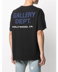 schwarzes und weißes bedrucktes T-Shirt mit einem Rundhalsausschnitt von GALLERY DEPT.