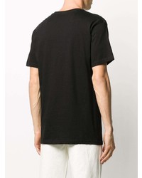 schwarzes und weißes bedrucktes T-Shirt mit einem Rundhalsausschnitt von RIPNDIP