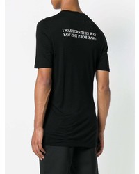 schwarzes und weißes bedrucktes T-Shirt mit einem Rundhalsausschnitt von Neil Barrett