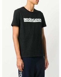 schwarzes und weißes bedrucktes T-Shirt mit einem Rundhalsausschnitt von Stella McCartney