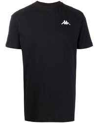 schwarzes und weißes bedrucktes T-Shirt mit einem Rundhalsausschnitt von Kappa