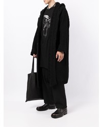 schwarzes und weißes bedrucktes T-Shirt mit einem Rundhalsausschnitt von Yohji Yamamoto