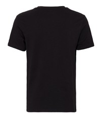 schwarzes und weißes bedrucktes T-Shirt mit einem Rundhalsausschnitt von KINGKEROSIN