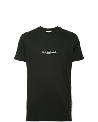 schwarzes und weißes bedrucktes T-Shirt mit einem Rundhalsausschnitt von Les Benjamins