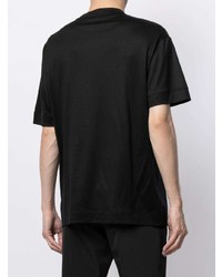 schwarzes und weißes bedrucktes T-Shirt mit einem Rundhalsausschnitt von Emporio Armani