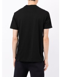 schwarzes und weißes bedrucktes T-Shirt mit einem Rundhalsausschnitt von Emporio Armani