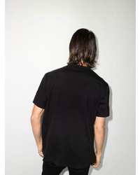 schwarzes und weißes bedrucktes T-Shirt mit einem Rundhalsausschnitt von Alexander McQueen