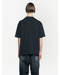 schwarzes und weißes bedrucktes T-Shirt mit einem Rundhalsausschnitt von Balenciaga