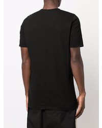 schwarzes und weißes bedrucktes T-Shirt mit einem Rundhalsausschnitt von Rick Owens DRKSHDW