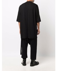 schwarzes und weißes bedrucktes T-Shirt mit einem Rundhalsausschnitt von Rick Owens DRKSHDW