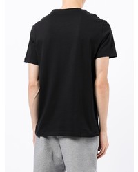 schwarzes und weißes bedrucktes T-Shirt mit einem Rundhalsausschnitt von Armani Exchange