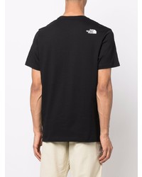 schwarzes und weißes bedrucktes T-Shirt mit einem Rundhalsausschnitt von The North Face