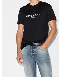 schwarzes und weißes bedrucktes T-Shirt mit einem Rundhalsausschnitt von Givenchy