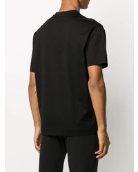 schwarzes und weißes bedrucktes T-Shirt mit einem Rundhalsausschnitt von Emporio Armani