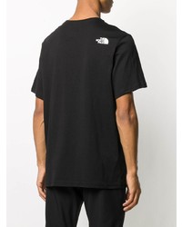 schwarzes und weißes bedrucktes T-Shirt mit einem Rundhalsausschnitt von The North Face